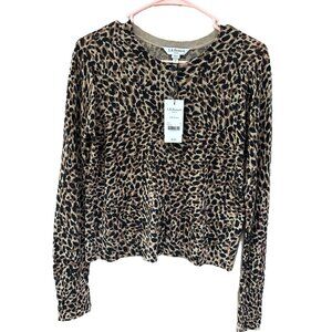 L.K. Bennett Women’s Small ‘Nestie’ Animal Print 100% Wool Cardigan NEW